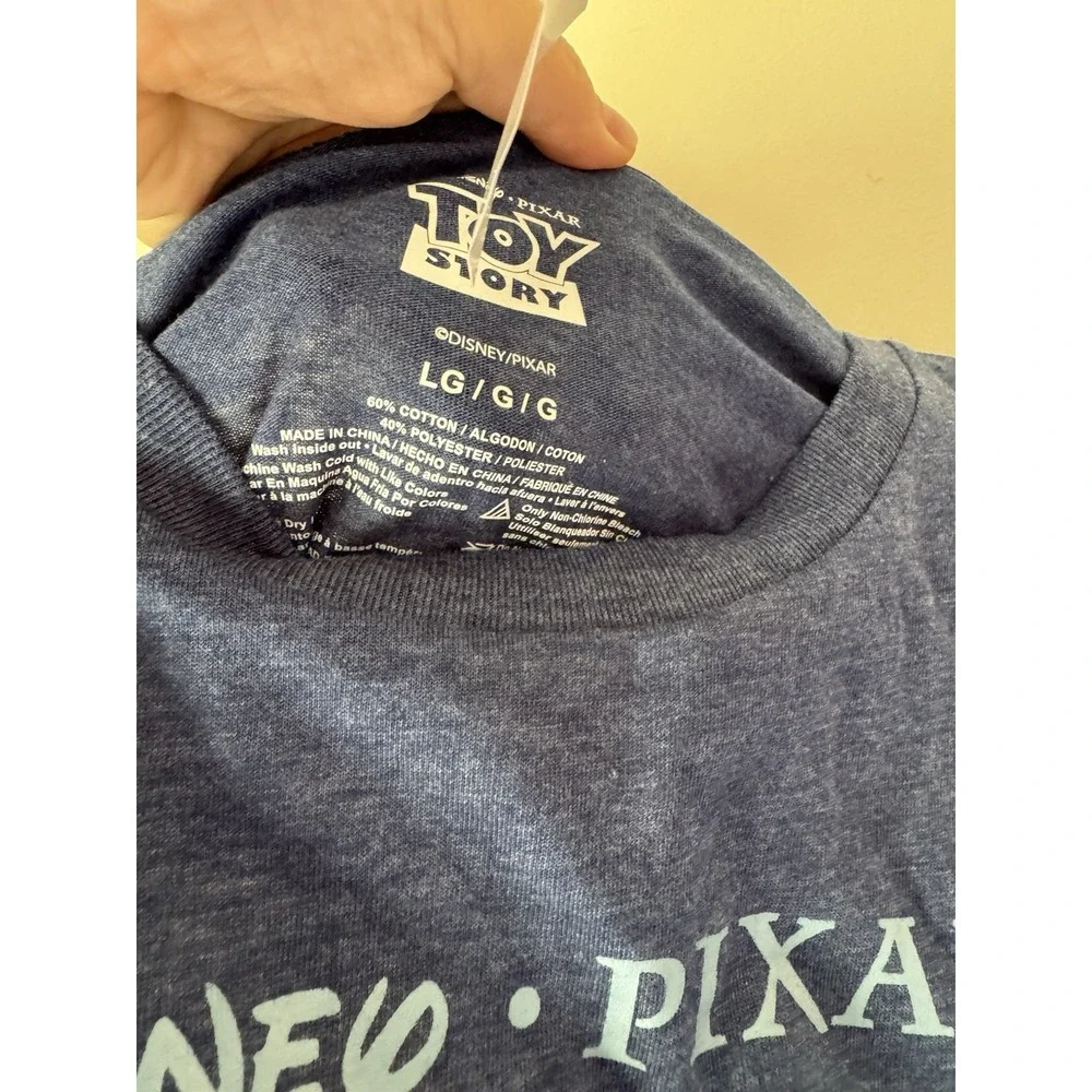 Disney Pixar Toy Story Long Sleeve Shirt Large New With Tags Blue Heathered
